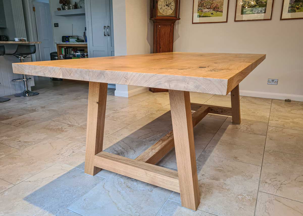 Large Oak Dining Table  Project 2175- slider