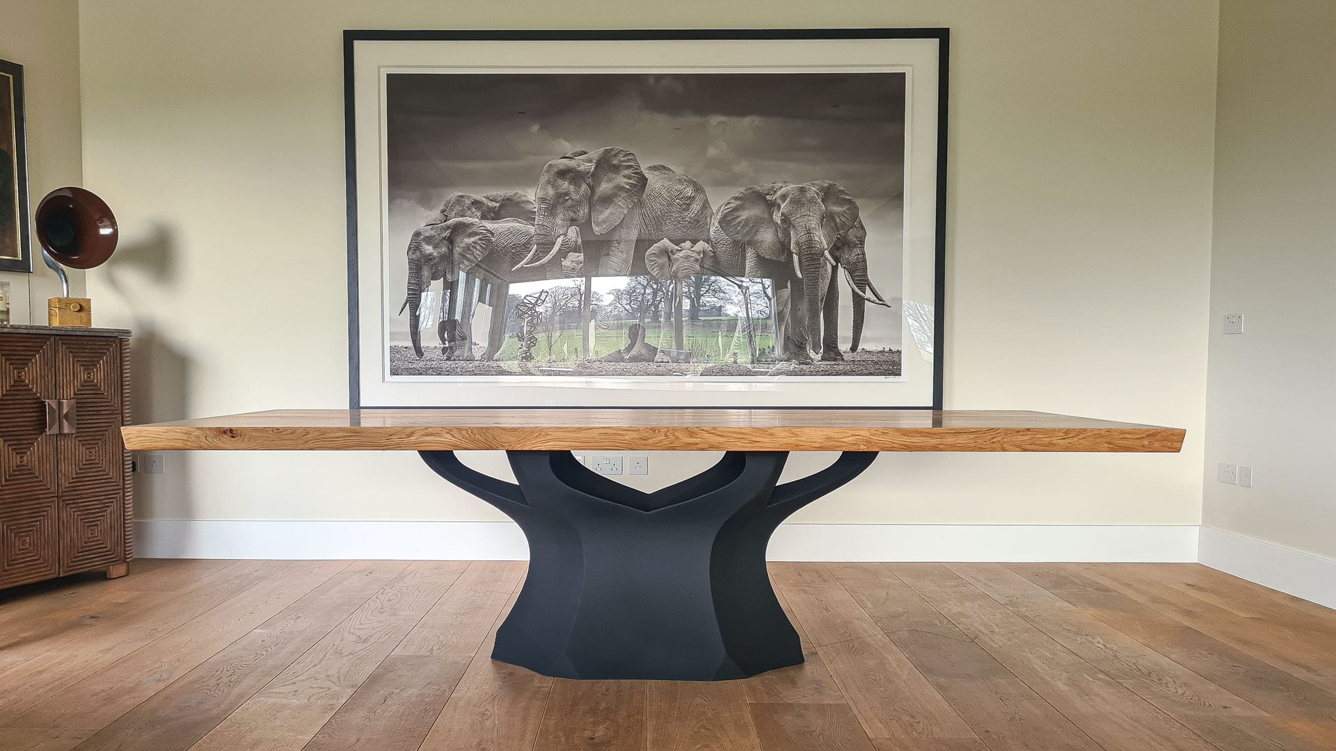 Baobab dining table with a 2800 x 1200mm Statement French Oak top, project 2225: Baobab base