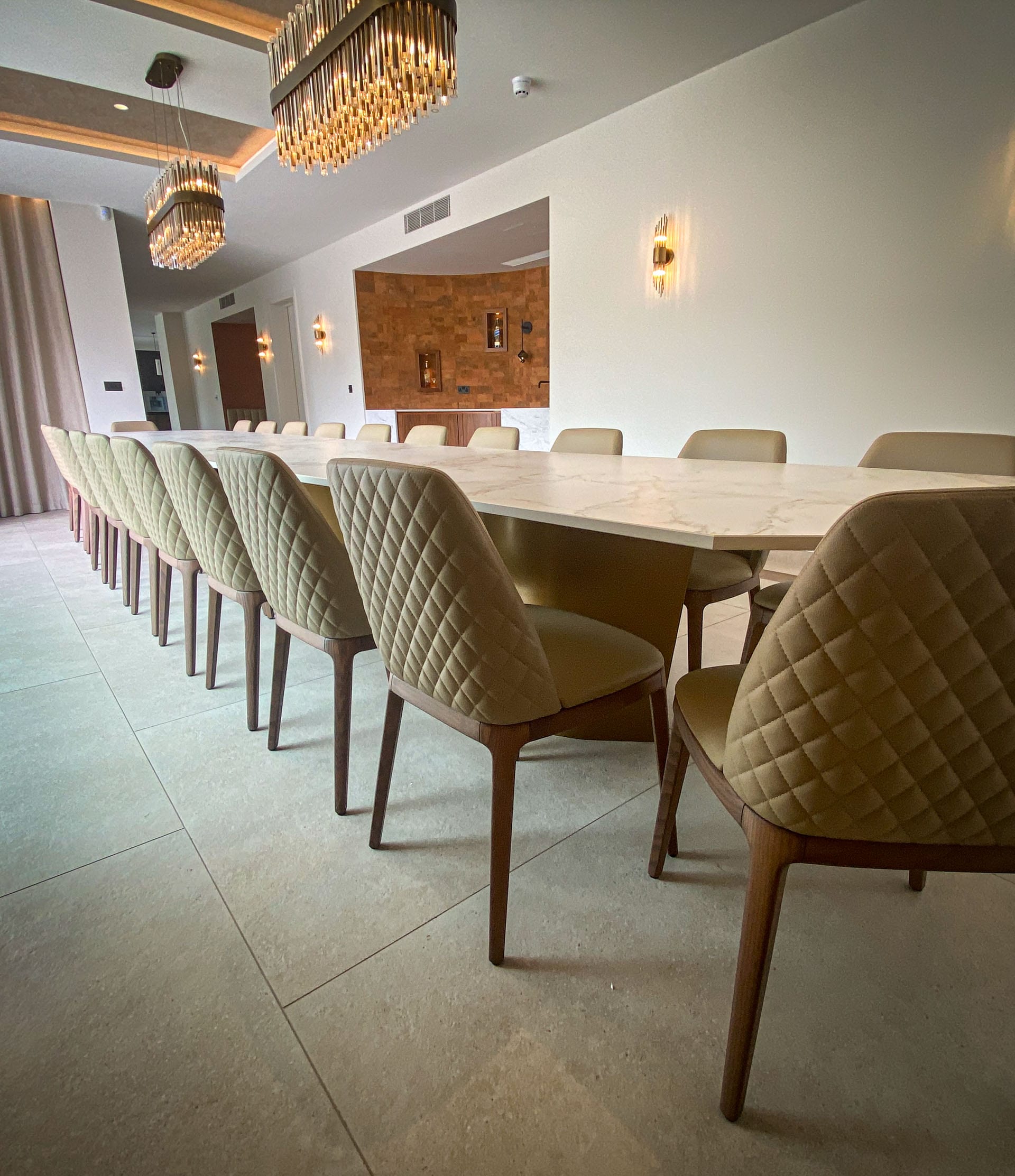 Custom design dining table with a 6400 x 1200mm Entzo Dekton top, project 2946: Entzo Dekton