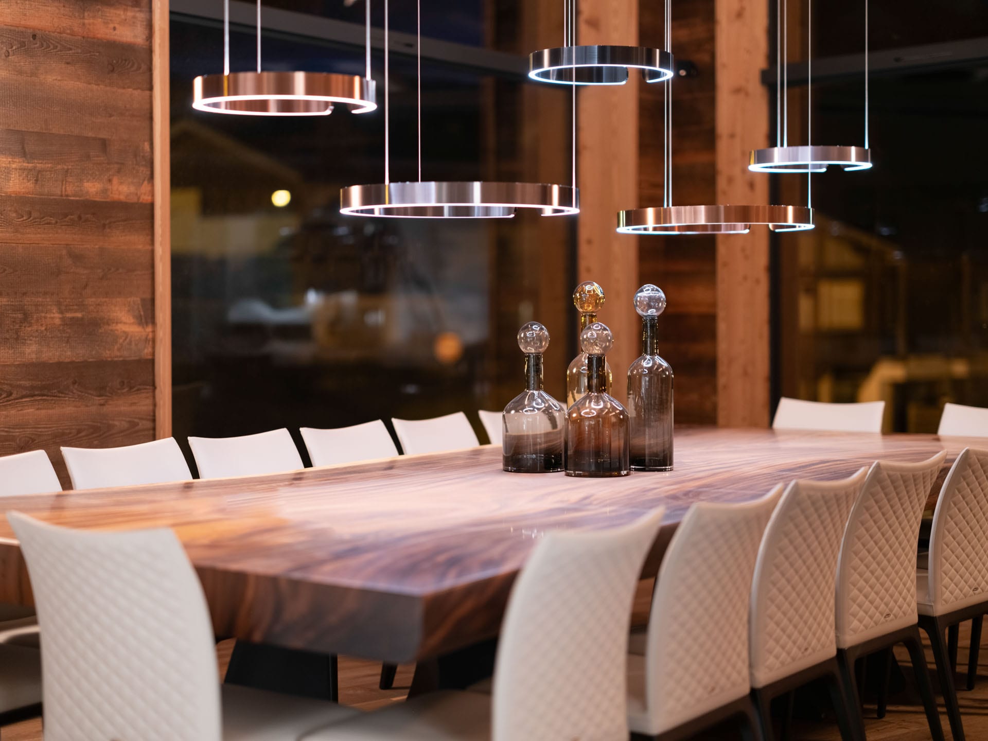 Double Helix dining table with a 4000 x 1800mm Indonesian Suar top, project 2409: 120mm thick slab