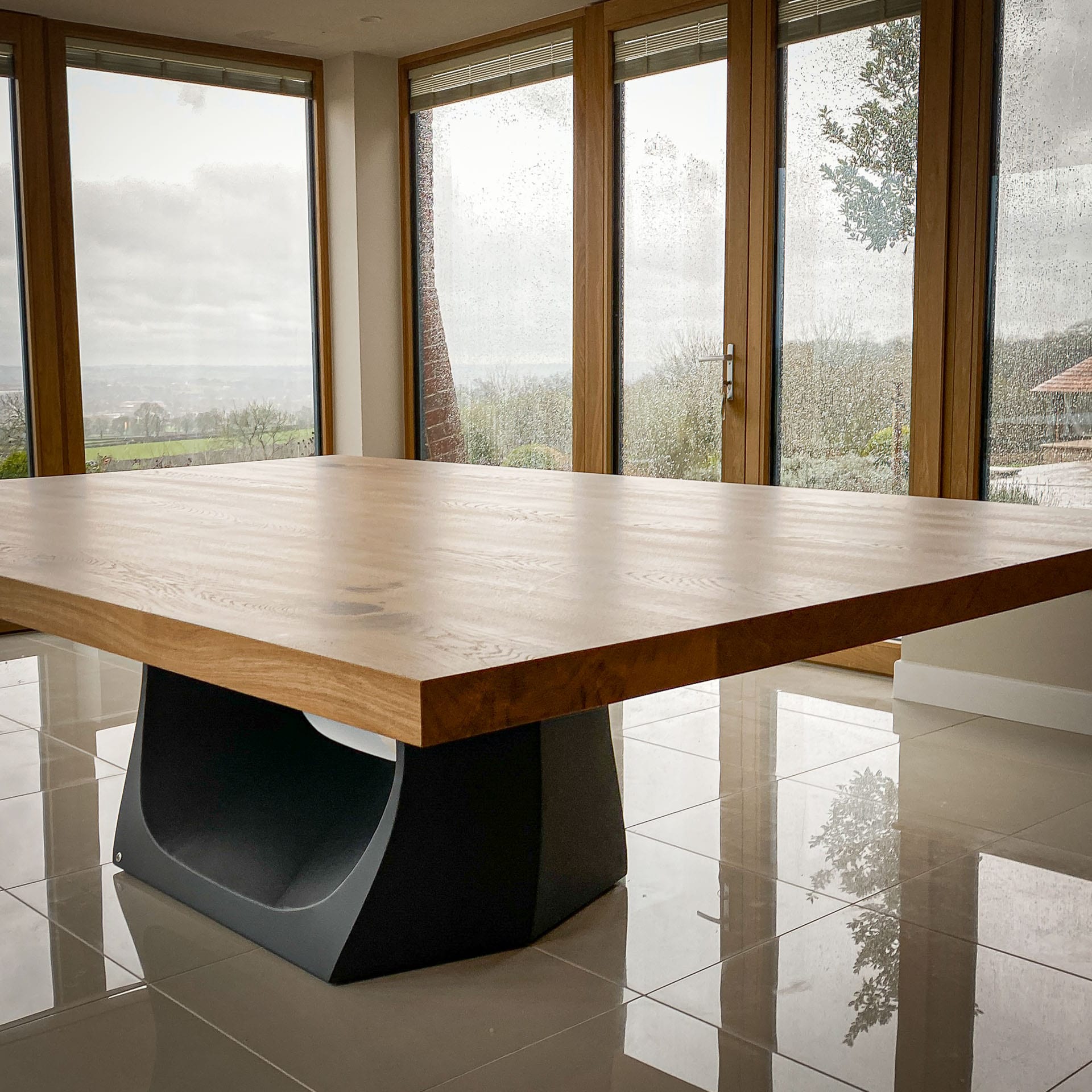 Muse dining table with a 2600 x 1800mm Statement French Oak top, project 1138: 1800mm wide