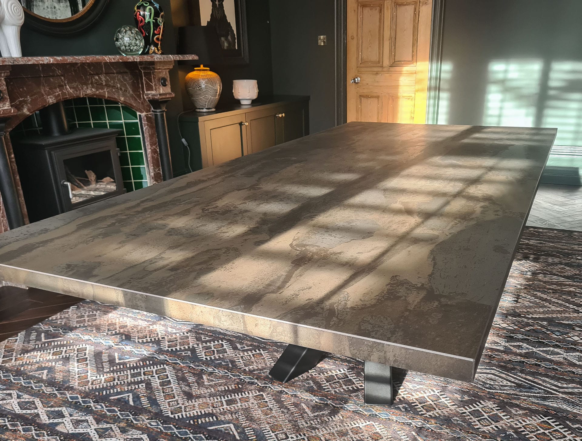 Solaris dining table with a 2600 x 1200mm Radium Dekton top, project 2229: 2600 x 1200mm