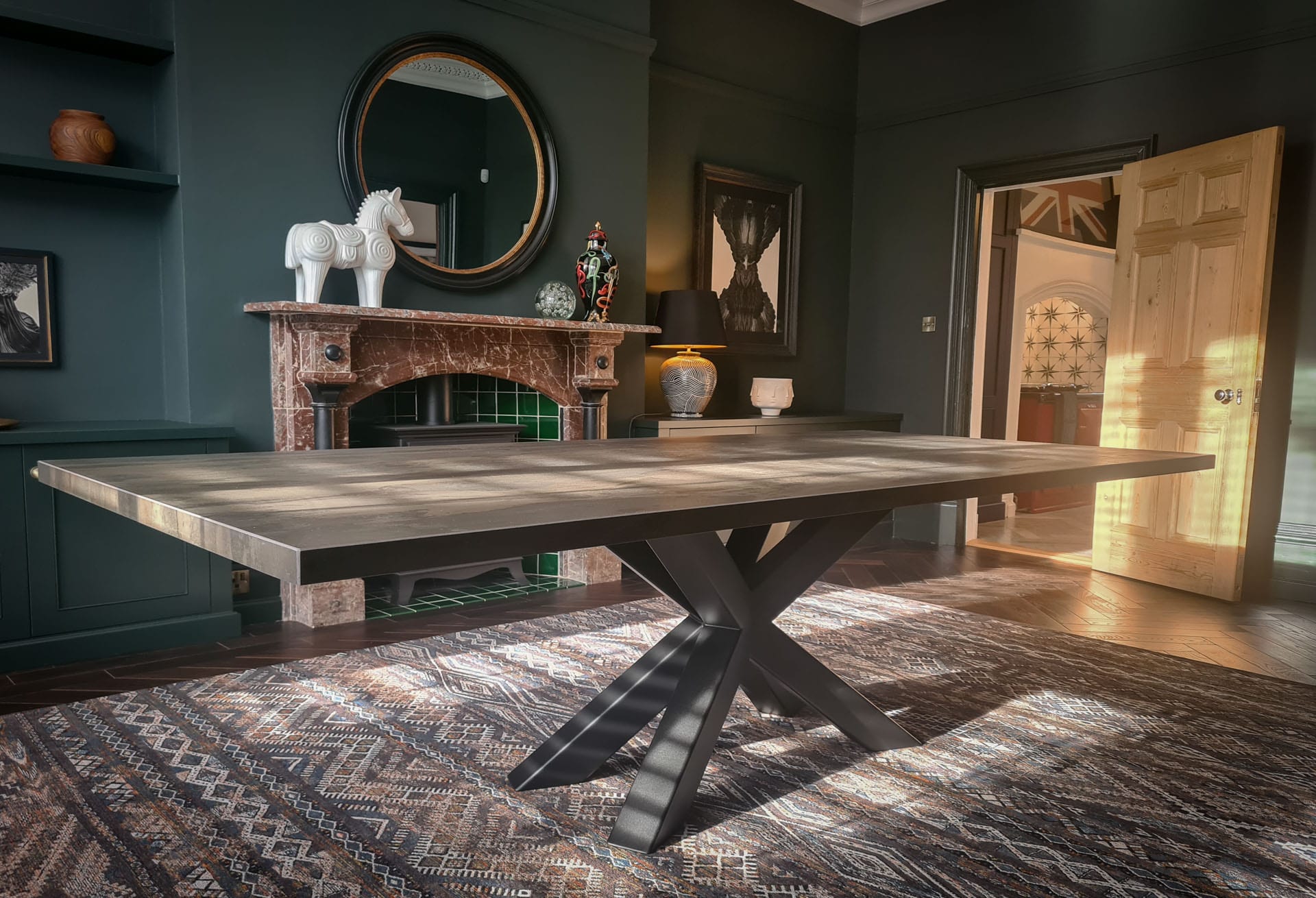 Solaris dining table with a 2600 x 1200mm Radium Dekton top, project 2229: Scratch resistant