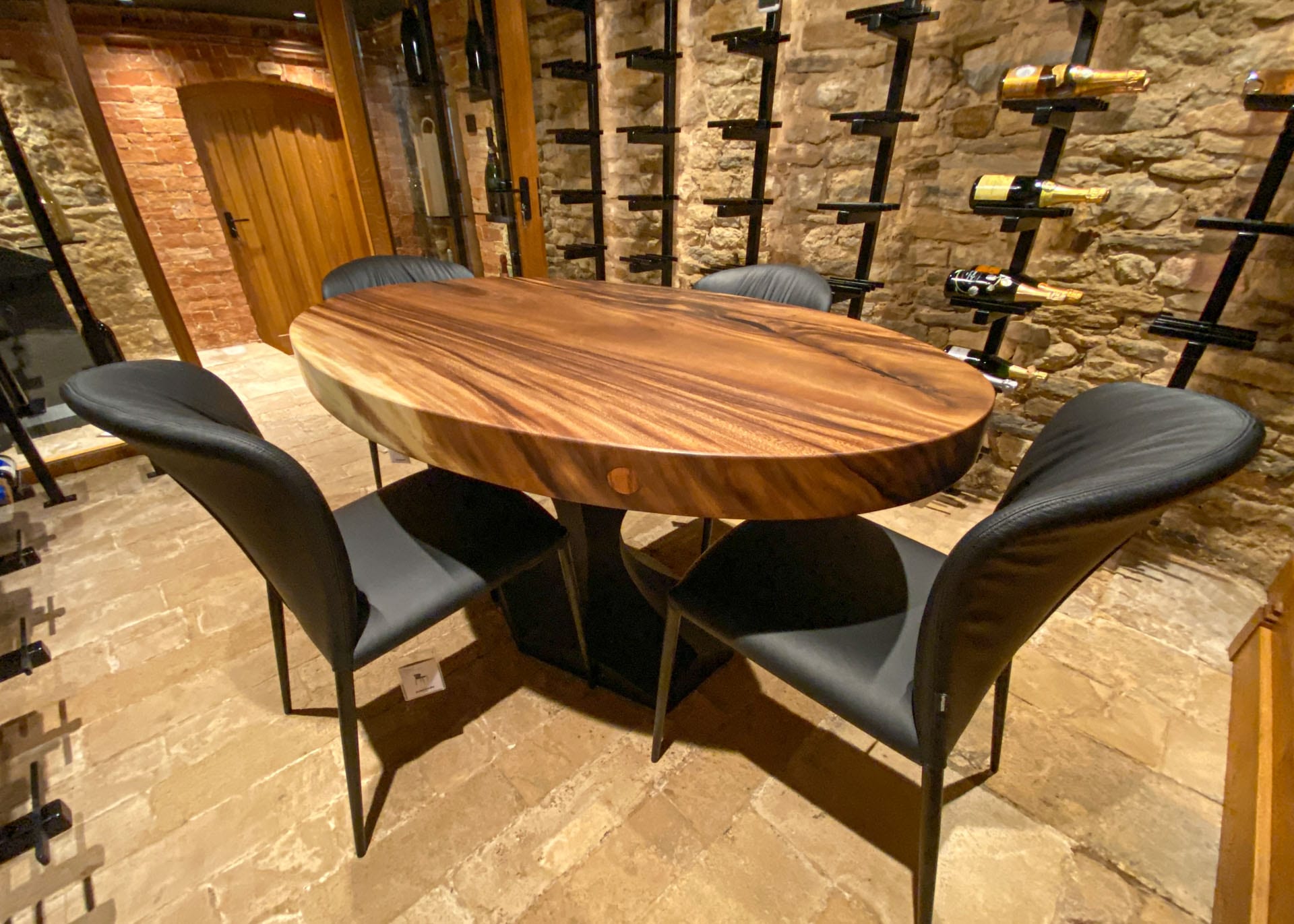 Tiger Lily dining table with a 1600 x 1000mm Indonesian Suar top, project 2873: Tiger Lily base