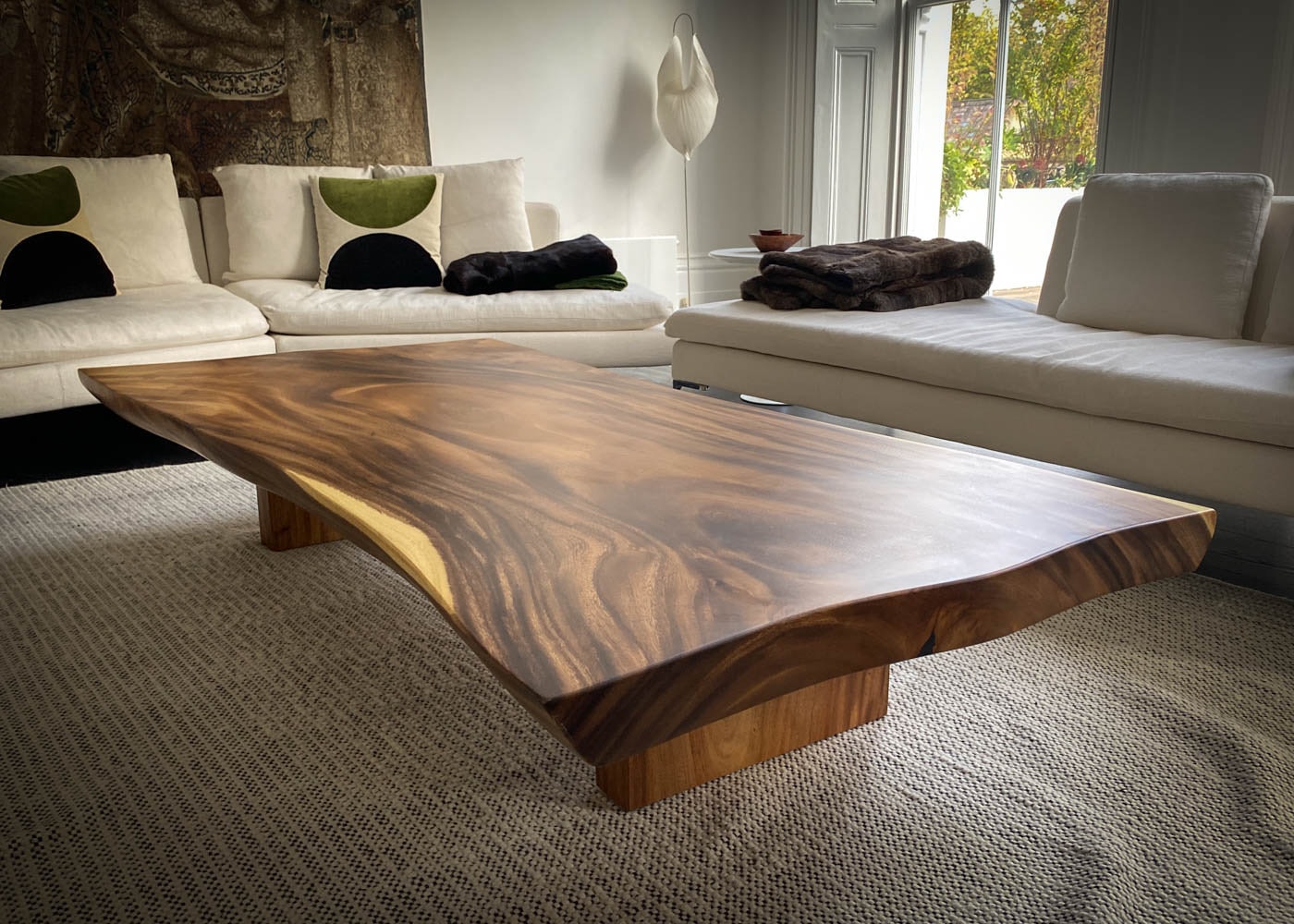 Bespoke coffee table with a 2000 x 900mm Indonesian Suar top