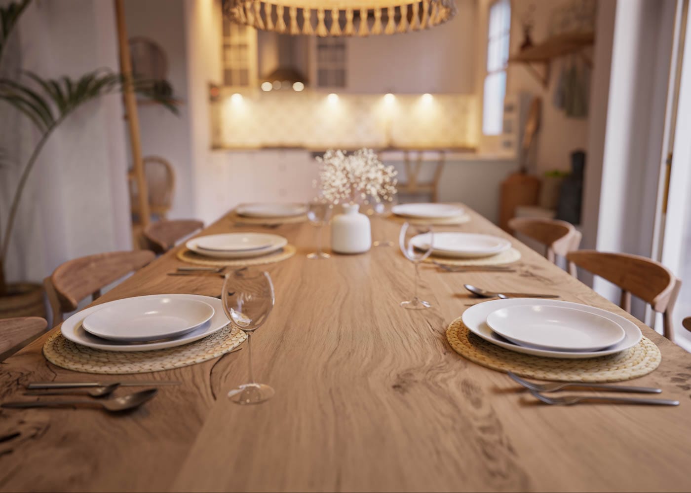 Aspen dining table with a 1800 x 1100mm Statement French Oak top