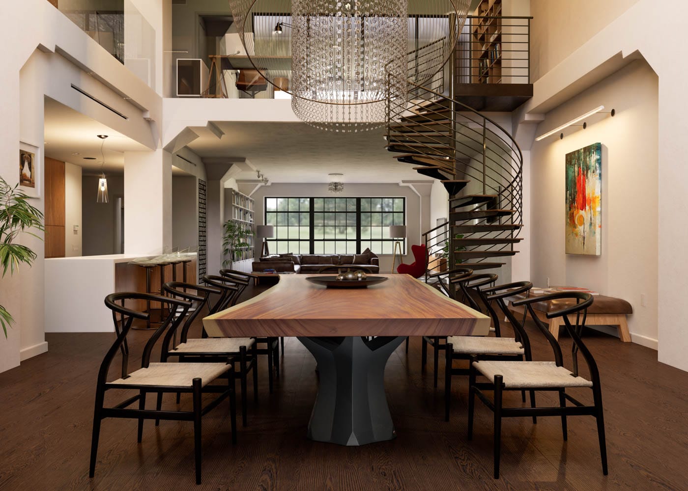Double Baobab dining table with a 3000 x 1200mm Indonesian Suar top