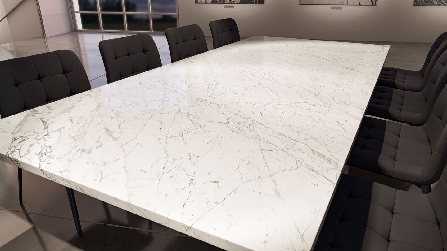 large stone dining table - abacus tables - carrara marble table