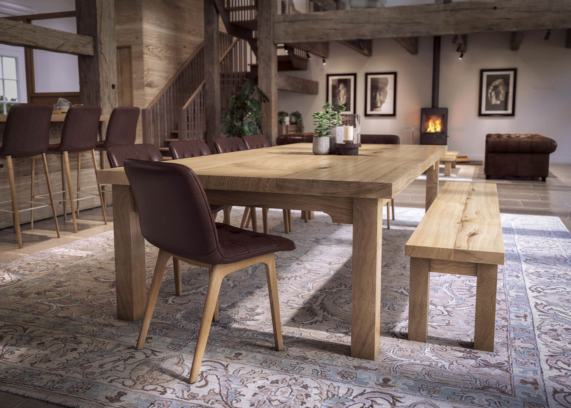 farmhouse deluxe dining showcase statement oak abacus tables 2