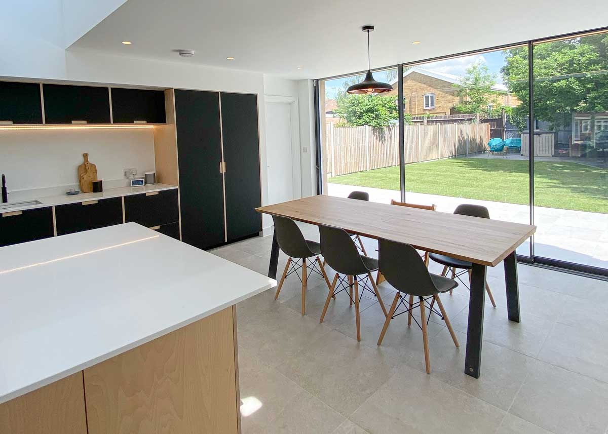 bespoke natural oak dining table with modern alpha leg design 8 Seater 1392 image 4