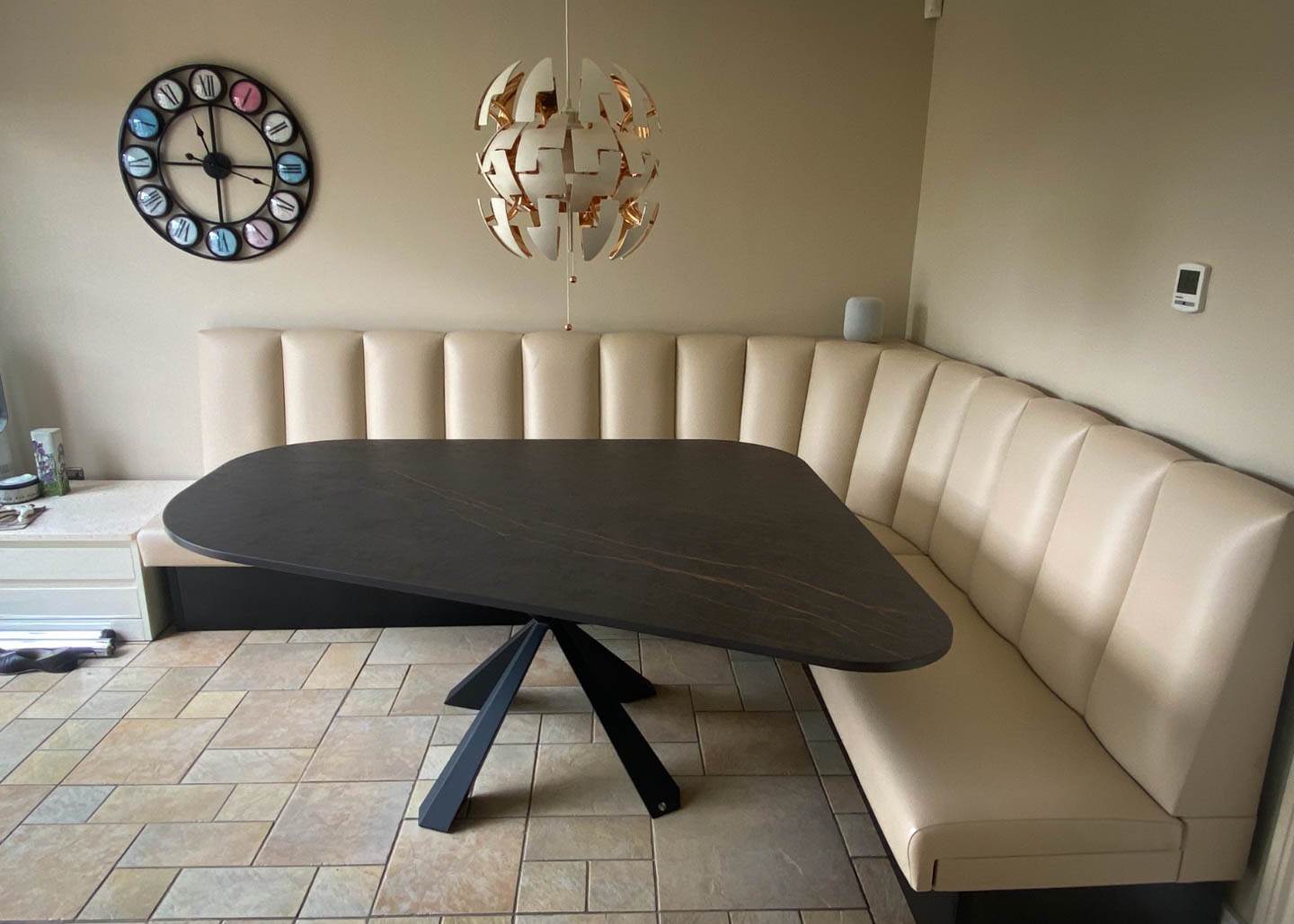 bespoke shape dekton dining table for banquette 1700x1500mm 3145 image 2