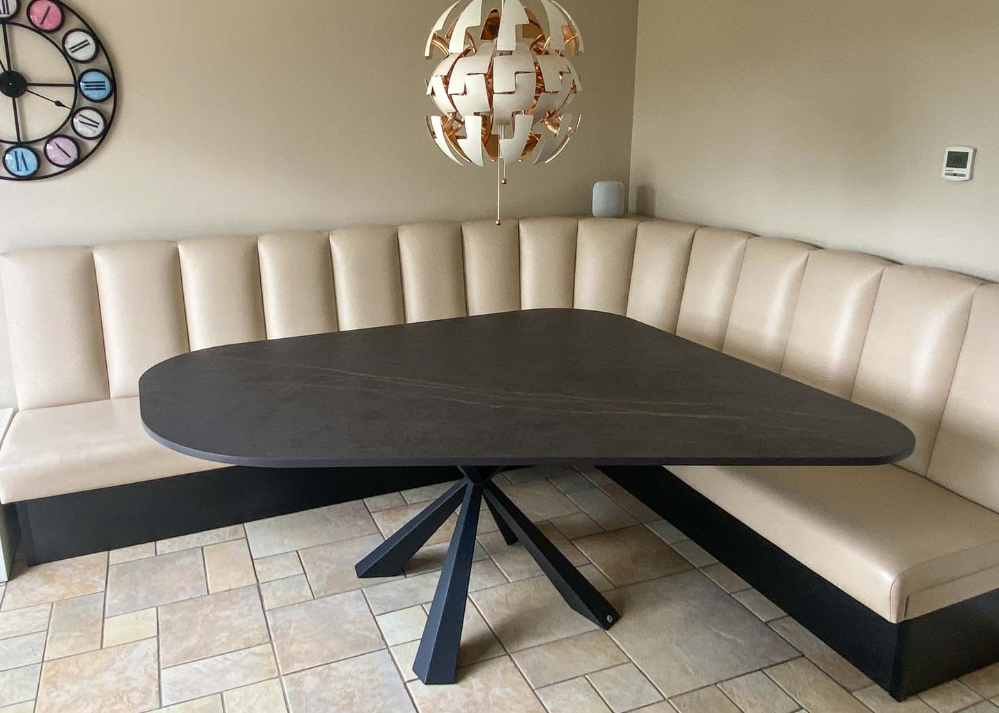 bespoke shape dekton dining table for banquette 1700x1500mm 3145 image 3