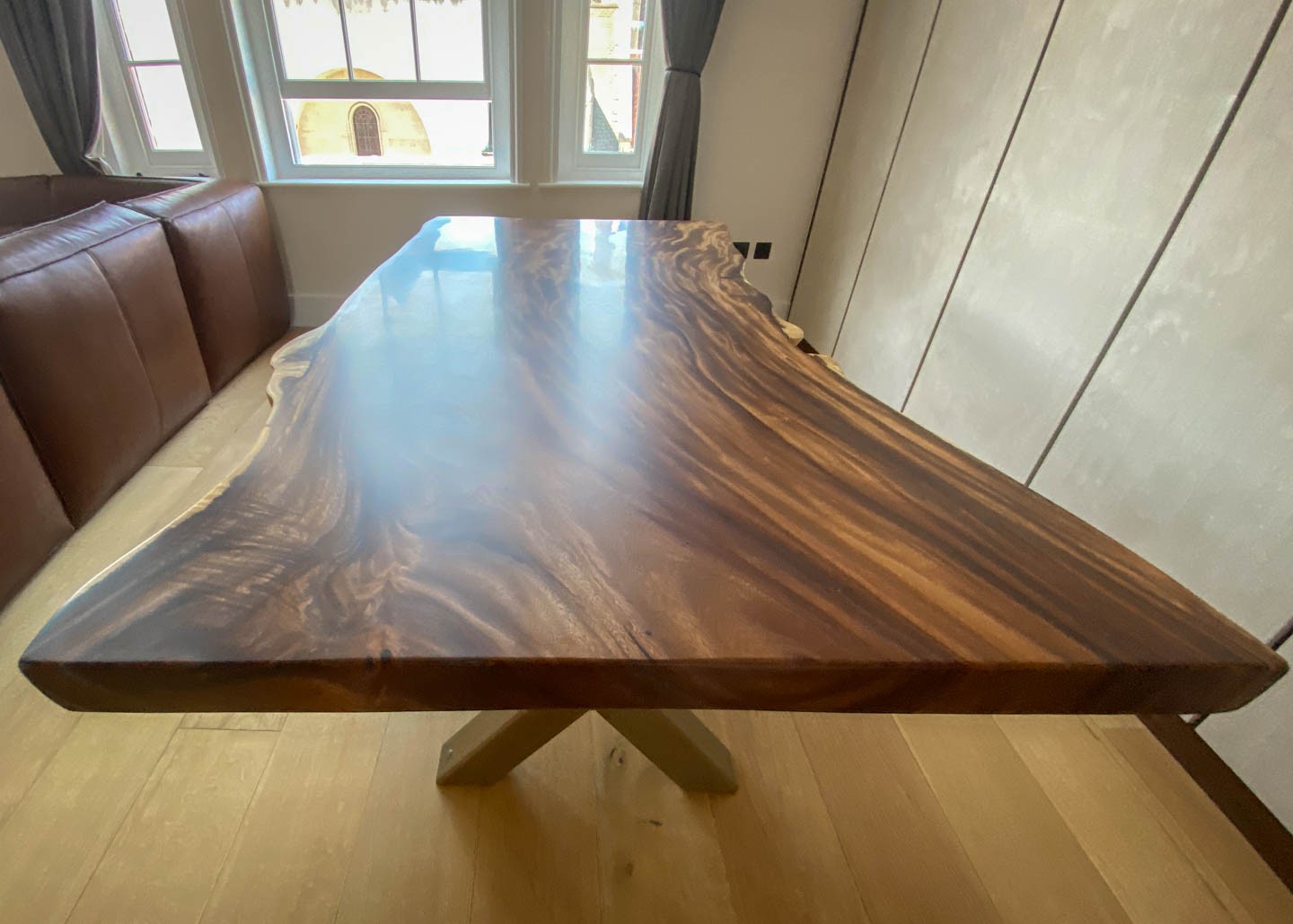 bespoke slab dining table with bronze x legs 8 Seater 2904 image 4