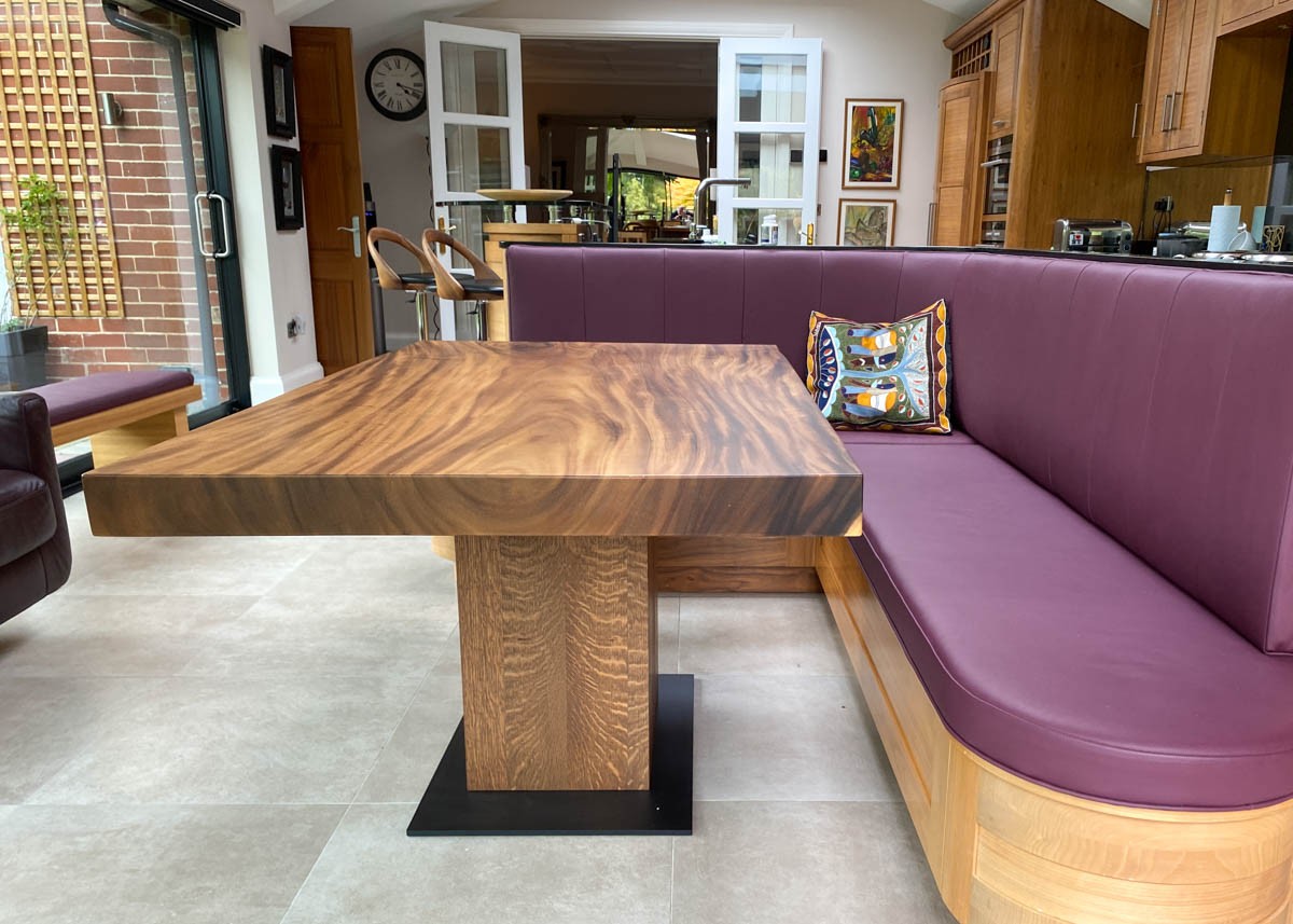 custom banquette dining table with thick slab top 6 Seater 2594 image 3