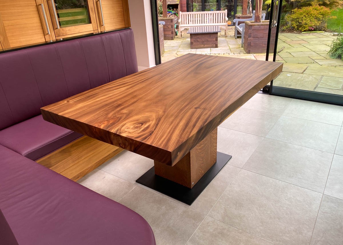 custom banquette dining table with thick slab top 6 Seater 2594 image 4