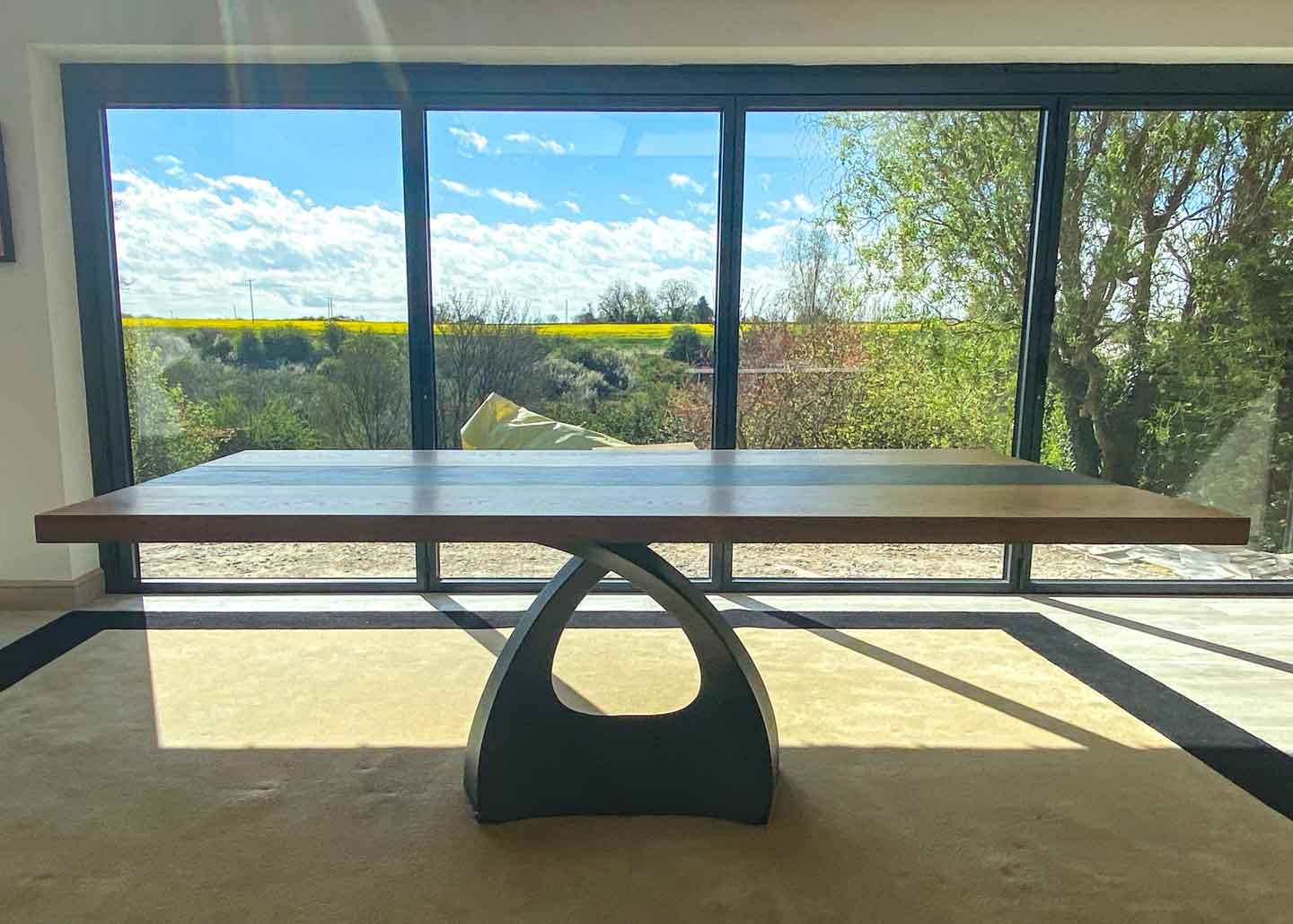 custom chunky oak and dekton dining table 8 Seater 2959 image 3