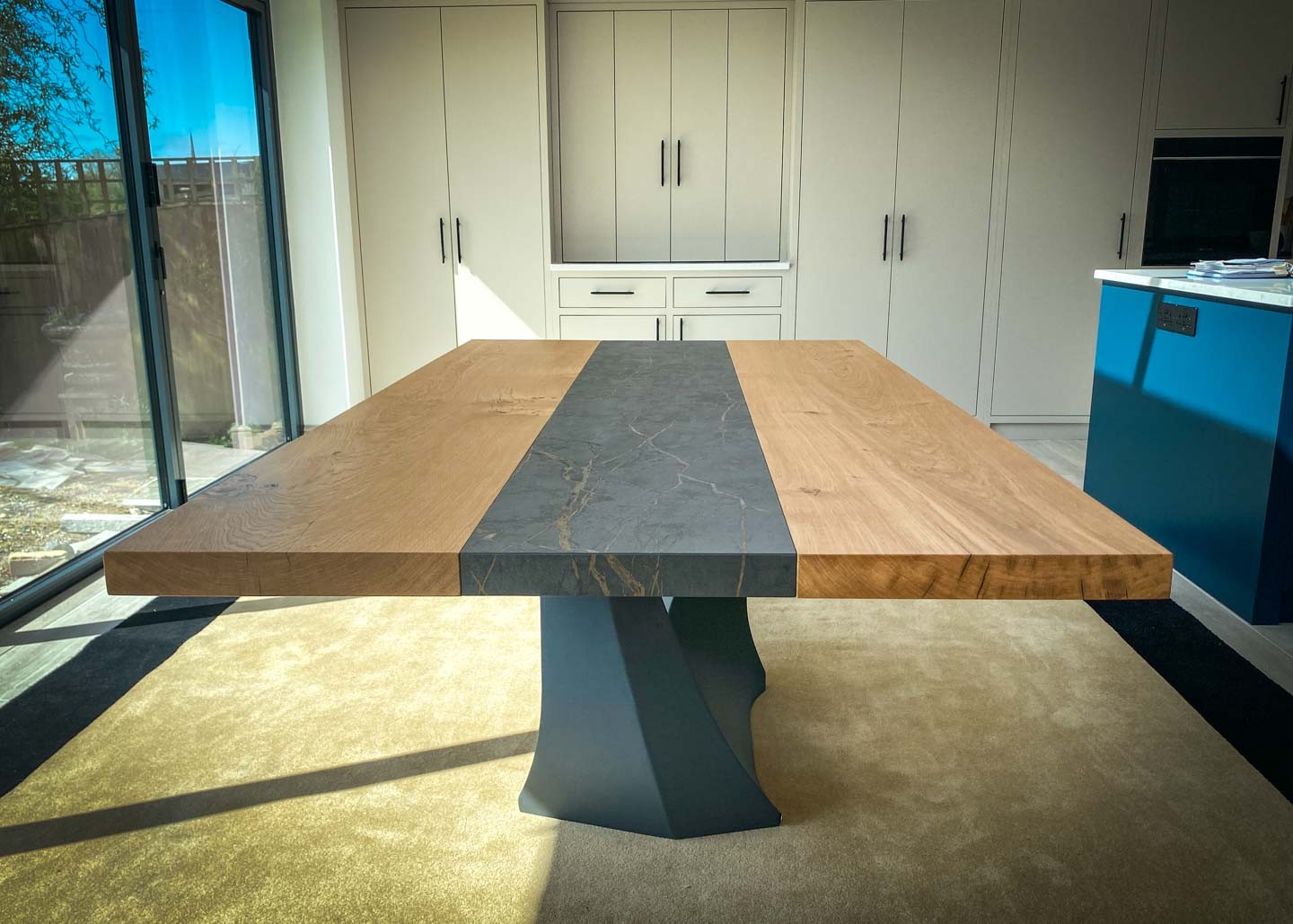 custom chunky oak and dekton dining table 8 Seater 2959 image 4