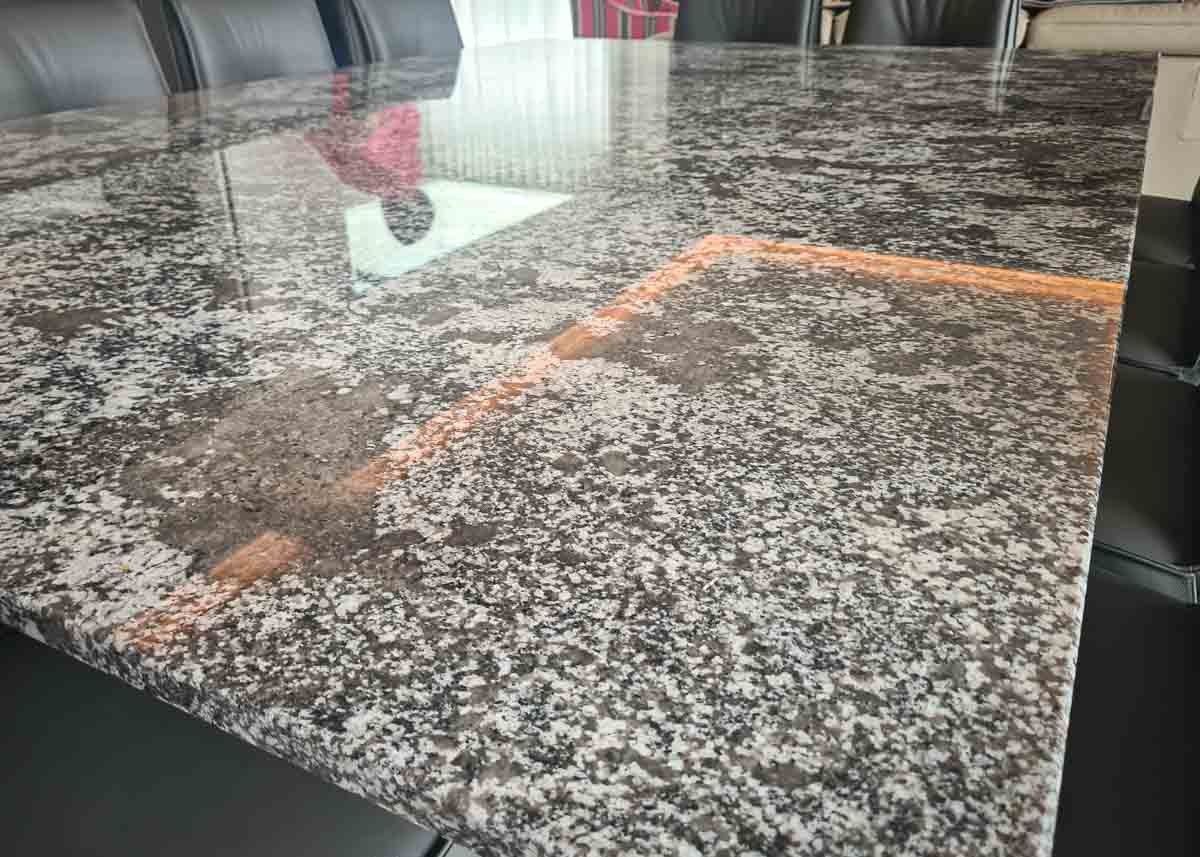 custom grey marble dining table with sculpted base 10 Seater 2109 image 3