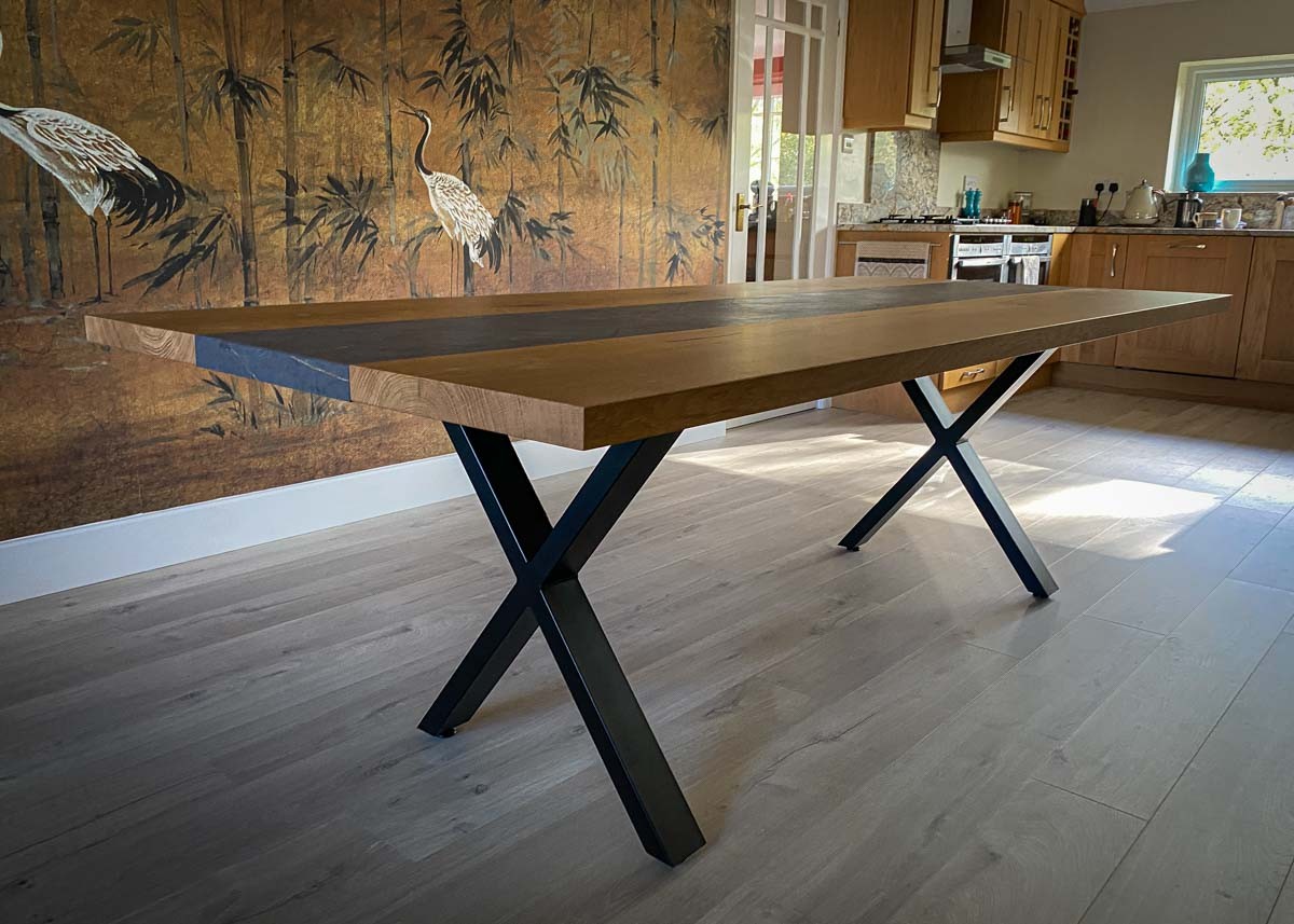 custom made smoked oak and dekton dining table  8 Seater 1048 image 4