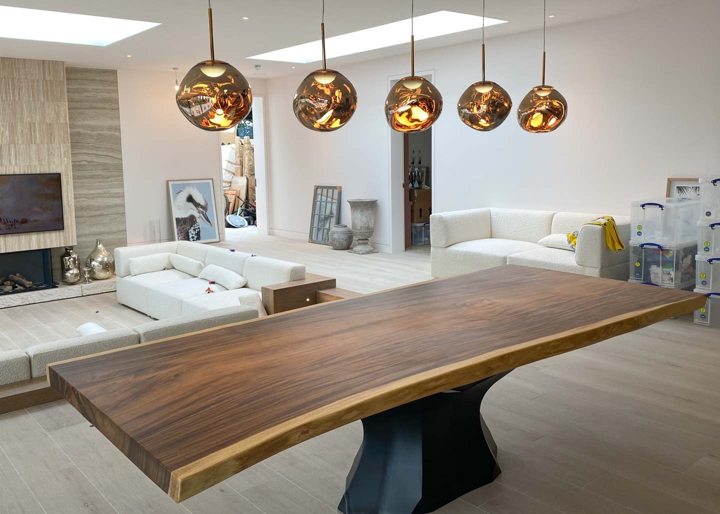 custom made thick wood slab dining table 3.4x1.2m 3086 image 2