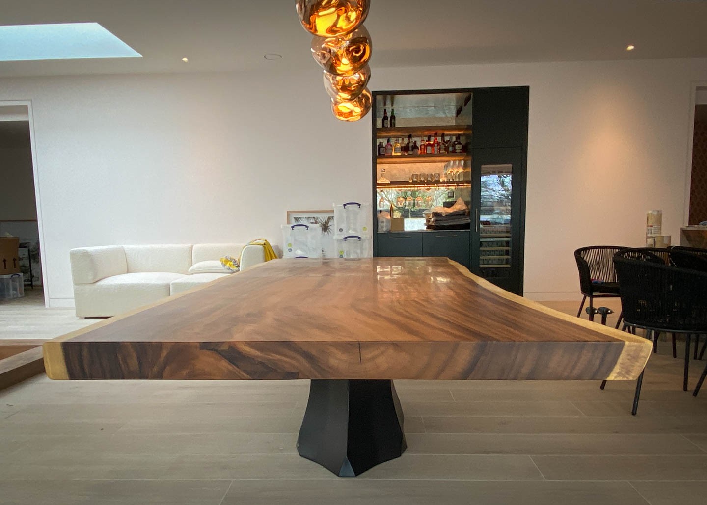 custom made thick wood slab dining table 3.4x1.2m 3086 image 3