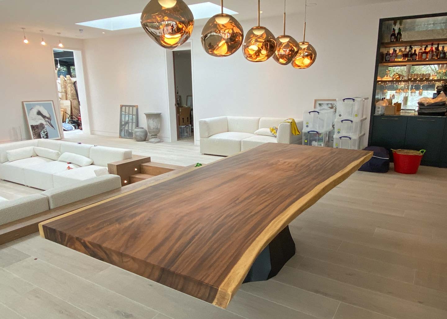 custom made thick wood slab dining table 3.4x1.2m 3086 image 4