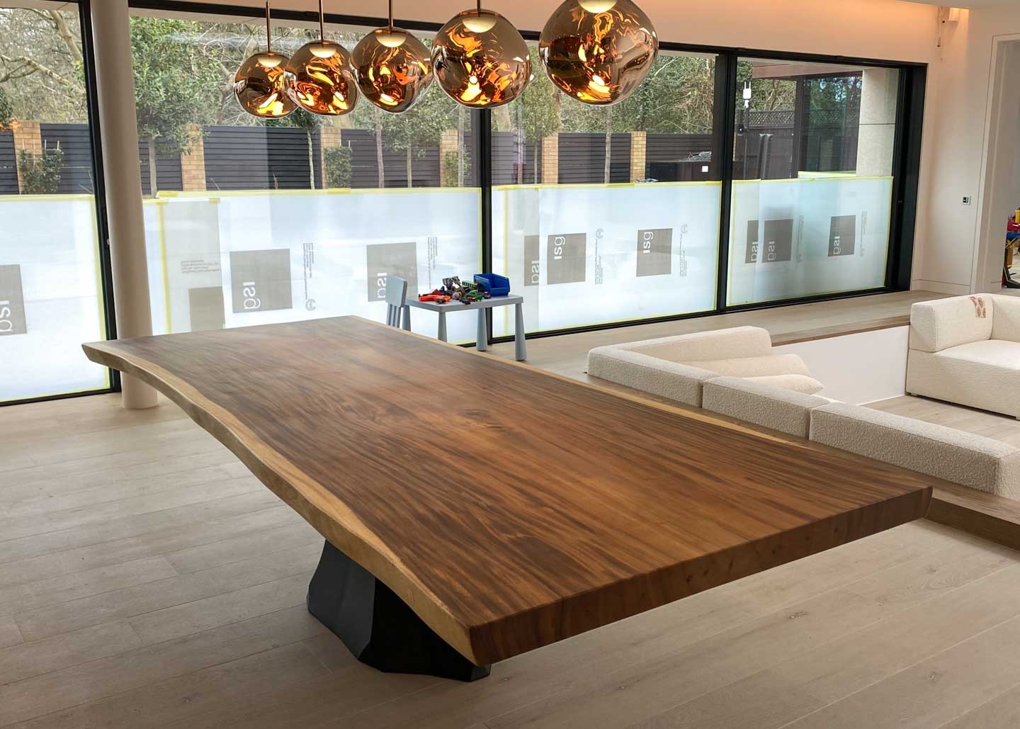 custom made thick wood slab dining table 3.4x1.2m 3086 image 5