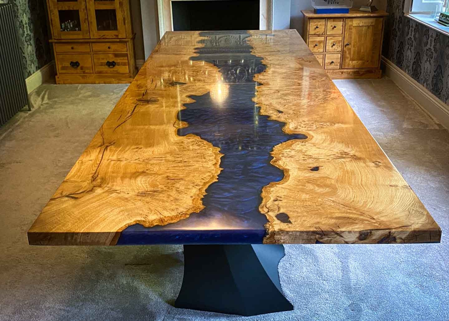 deep blue statement epoxy resin table 12 Seater 2911 image 5