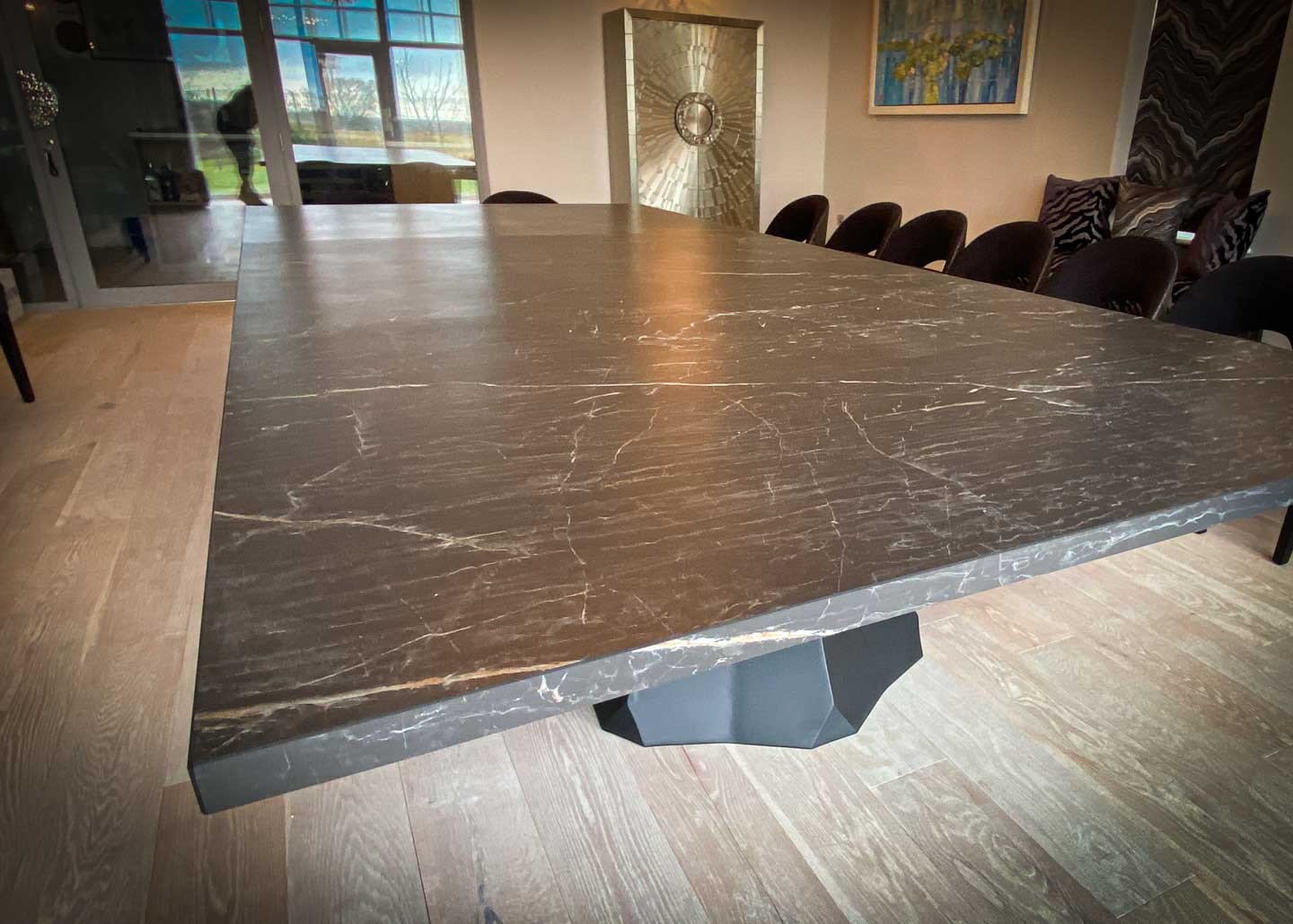 extra wide 4 x 1.8m black stone dining table 18 Seater 2768 image 2