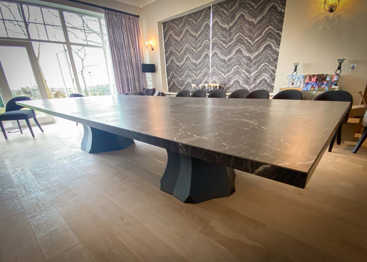 extra wide 4 x 1.8m black stone dining table 18 Seater 2768 image 4