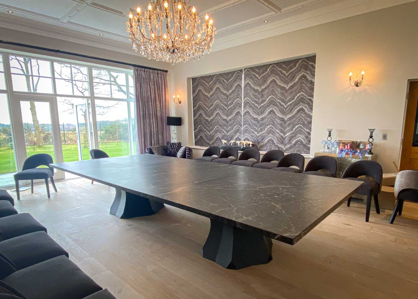 extra wide 4 x 1.8m black stone dining table 18 Seater 2768 image 5
