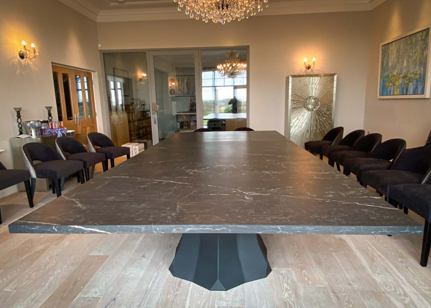 extra wide 4 x 1.8m black stone dining table 18 Seater 2768 image 6