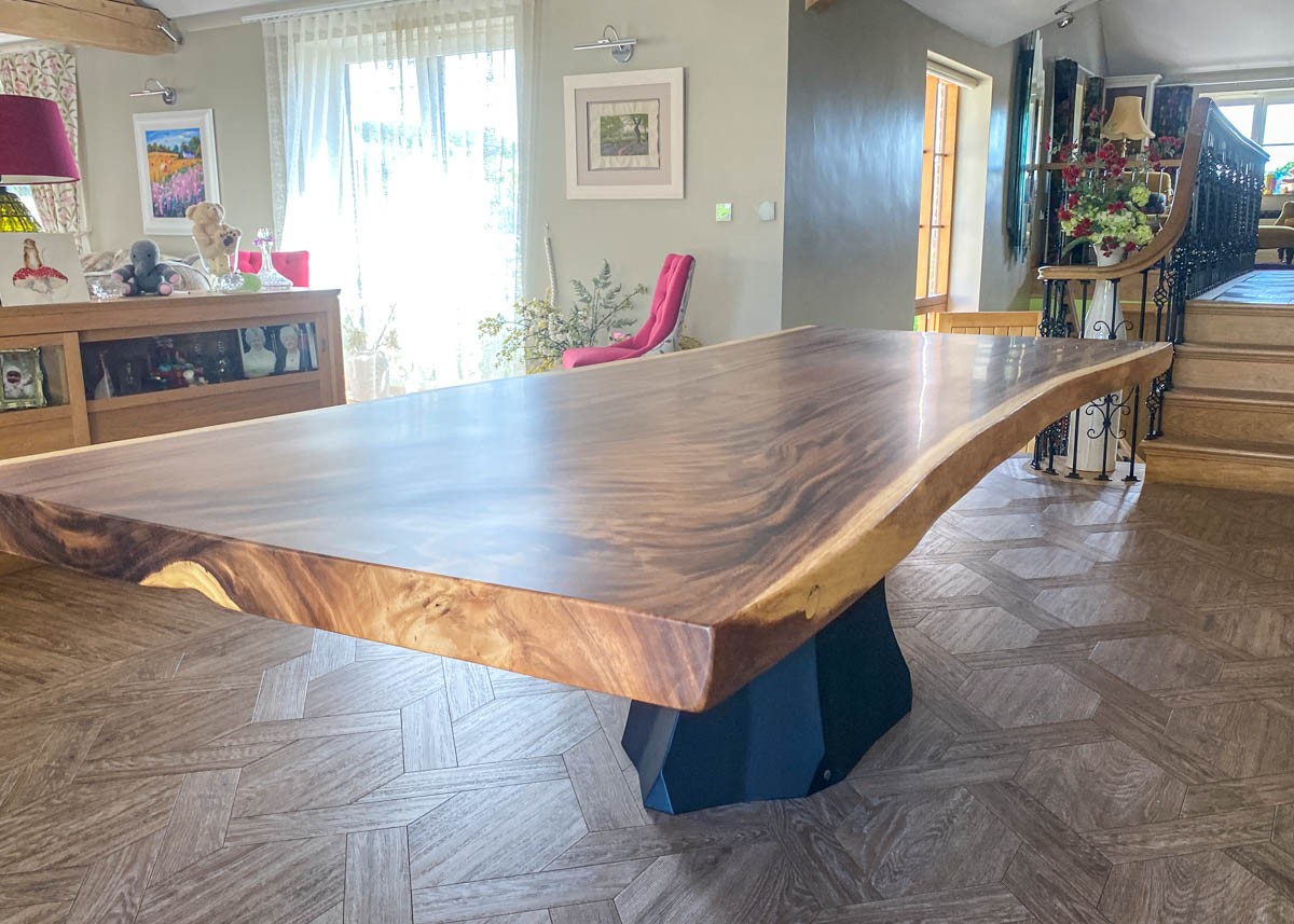 made to order chunky slab dining table for rustic open plan space 10 Seater 2659 image 2