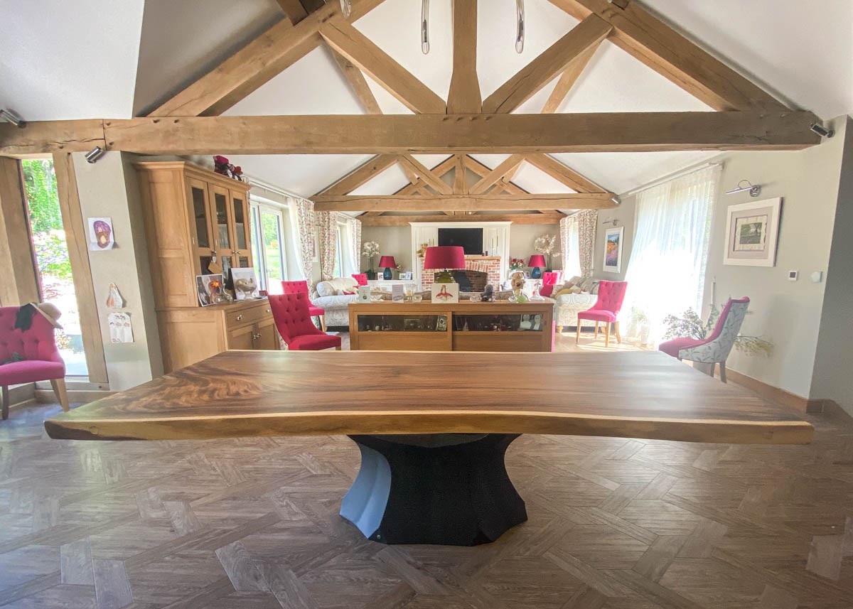made to order chunky slab dining table for rustic open plan space 10 Seater 2659 image 3