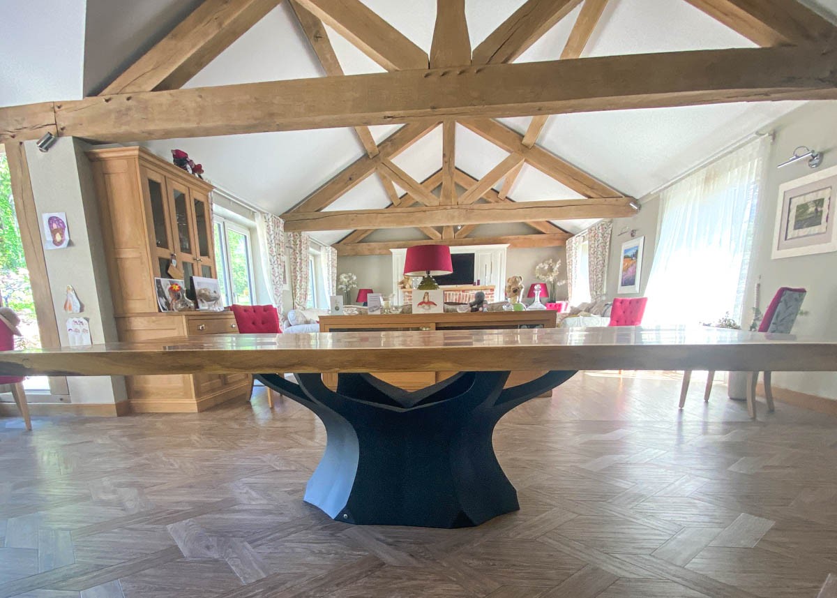 made to order chunky slab dining table for rustic open plan space 10 Seater 2659 image 5