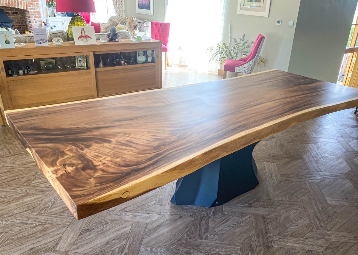 made to order chunky slab dining table for rustic open plan space 10 Seater 2659 image 8