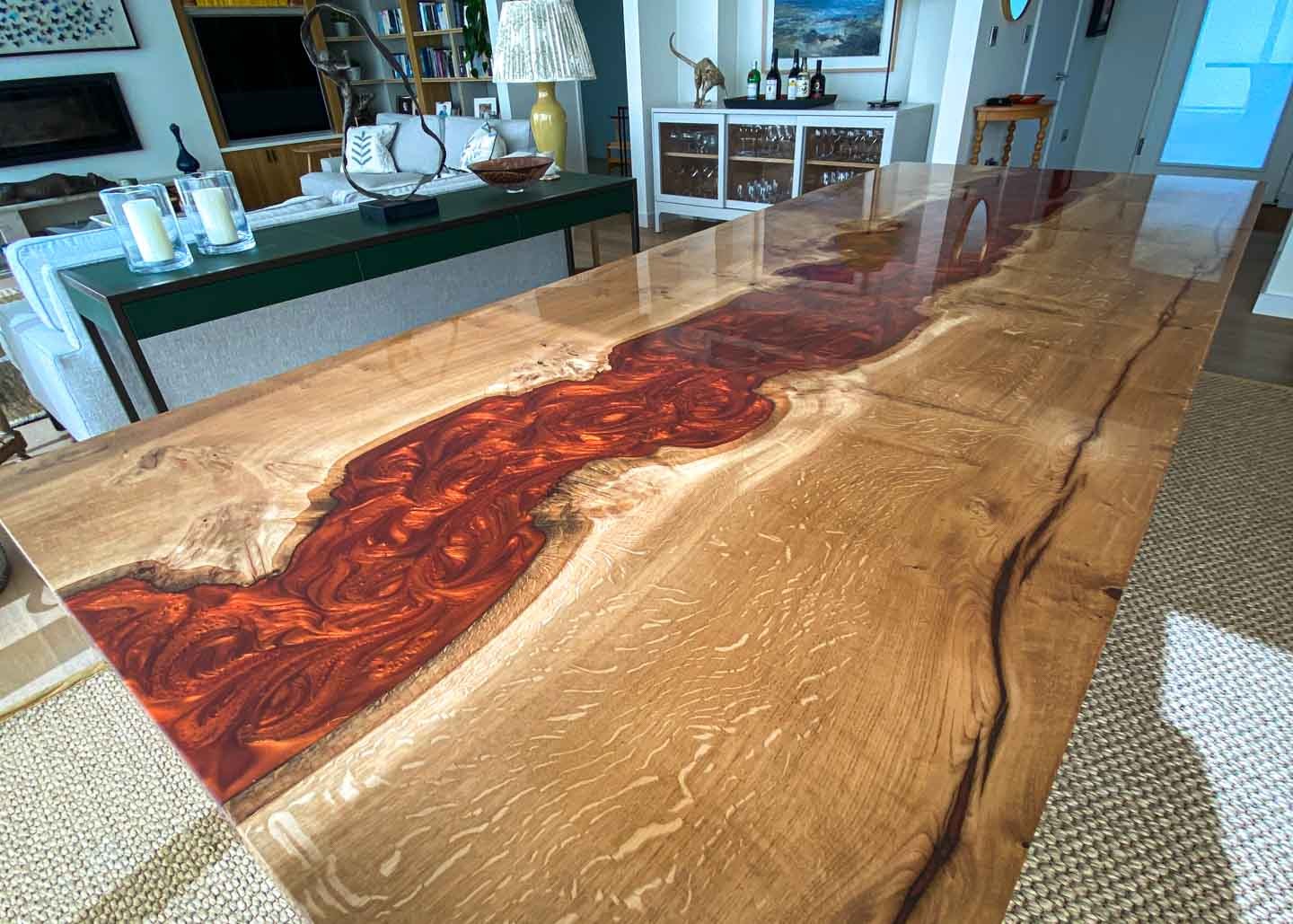 pippy oak and copper resin dining table 3m 3123 image 2