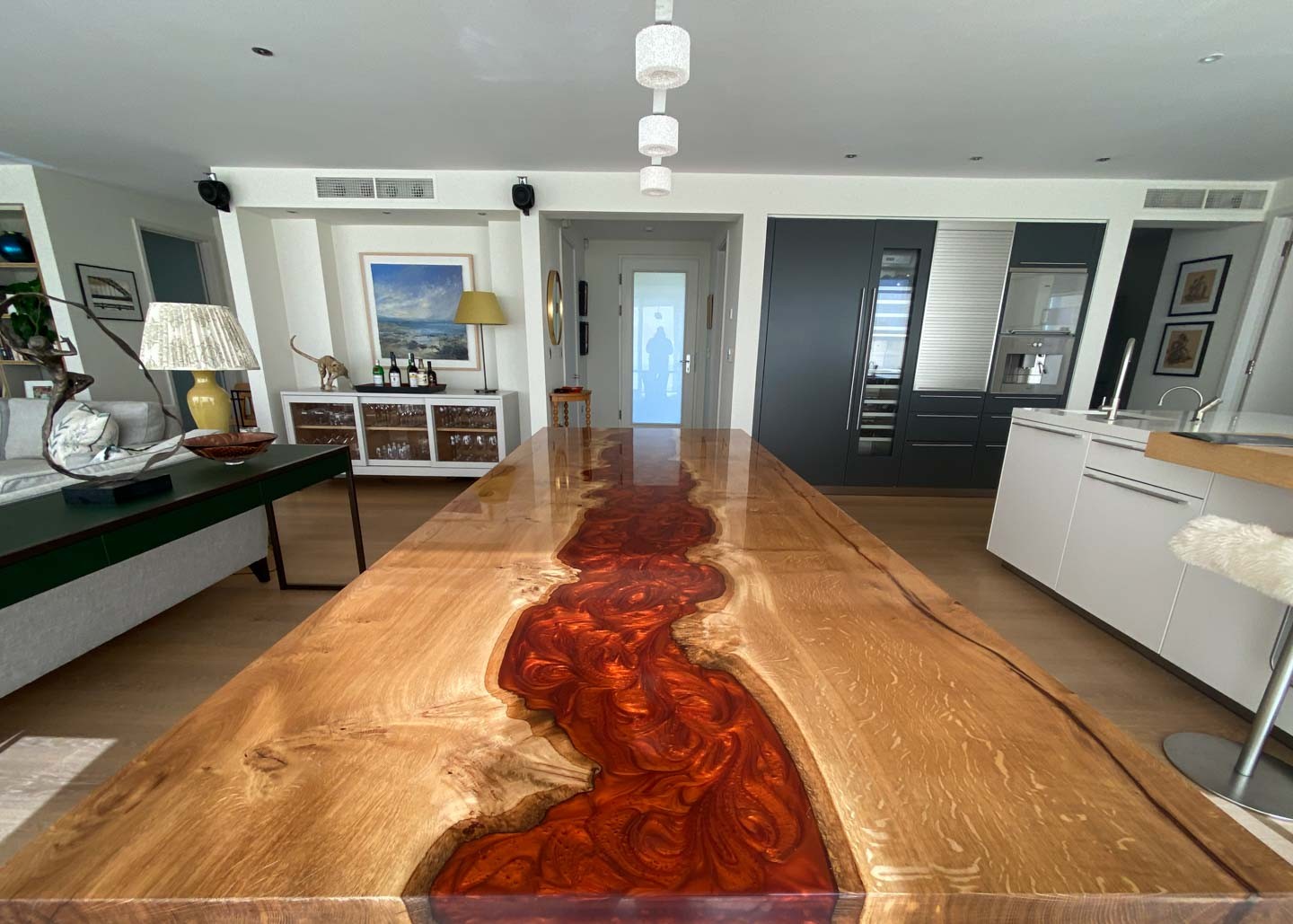 pippy oak and copper resin dining table 3m 3123 image 3
