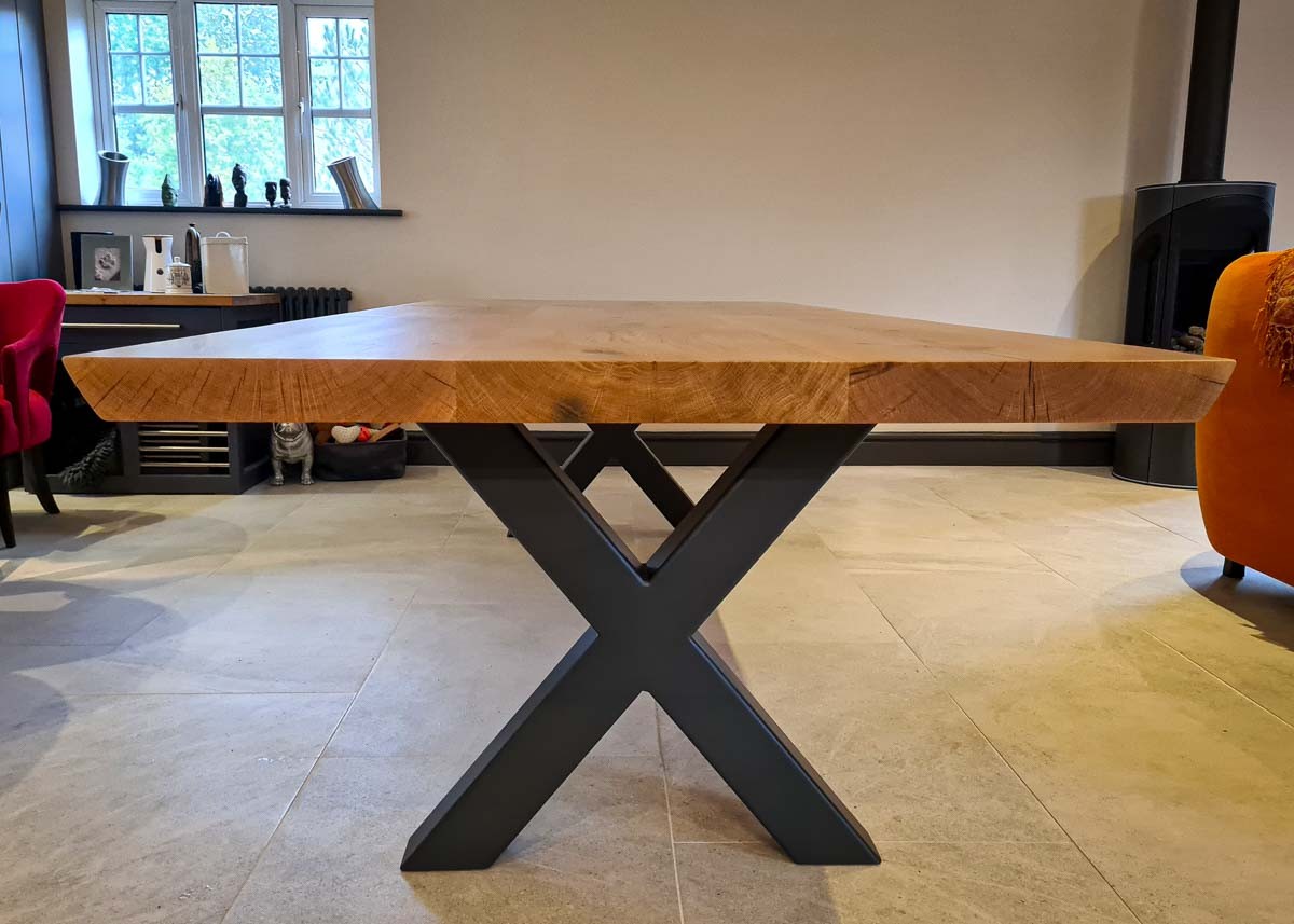 raw edge oak wood dining table vortex 10 seater 2132 image 4