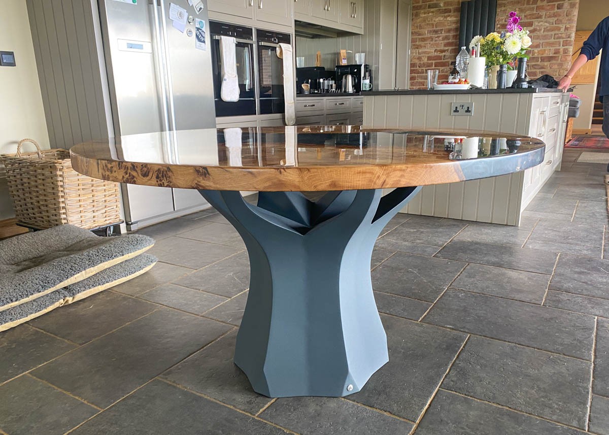 round wood and resin dining table 1300mm 2616 image 2