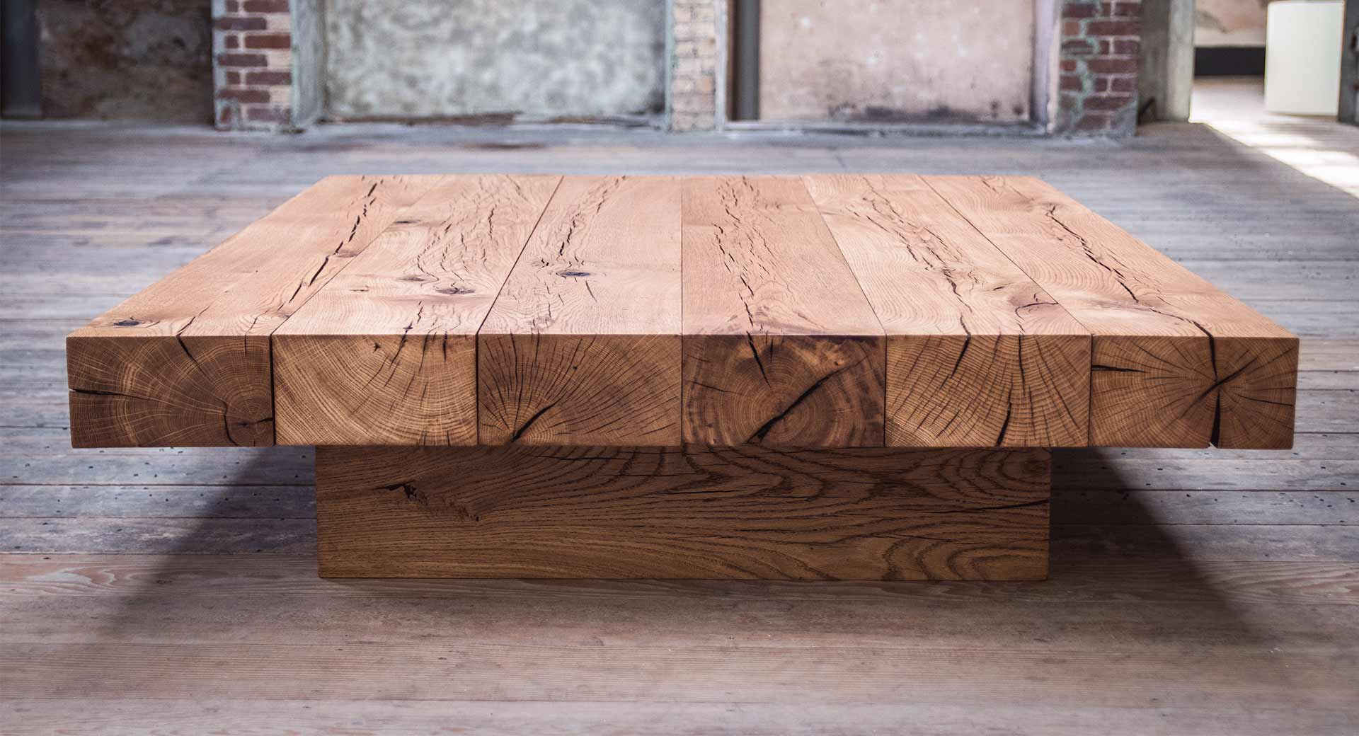 chunky oak coffee table