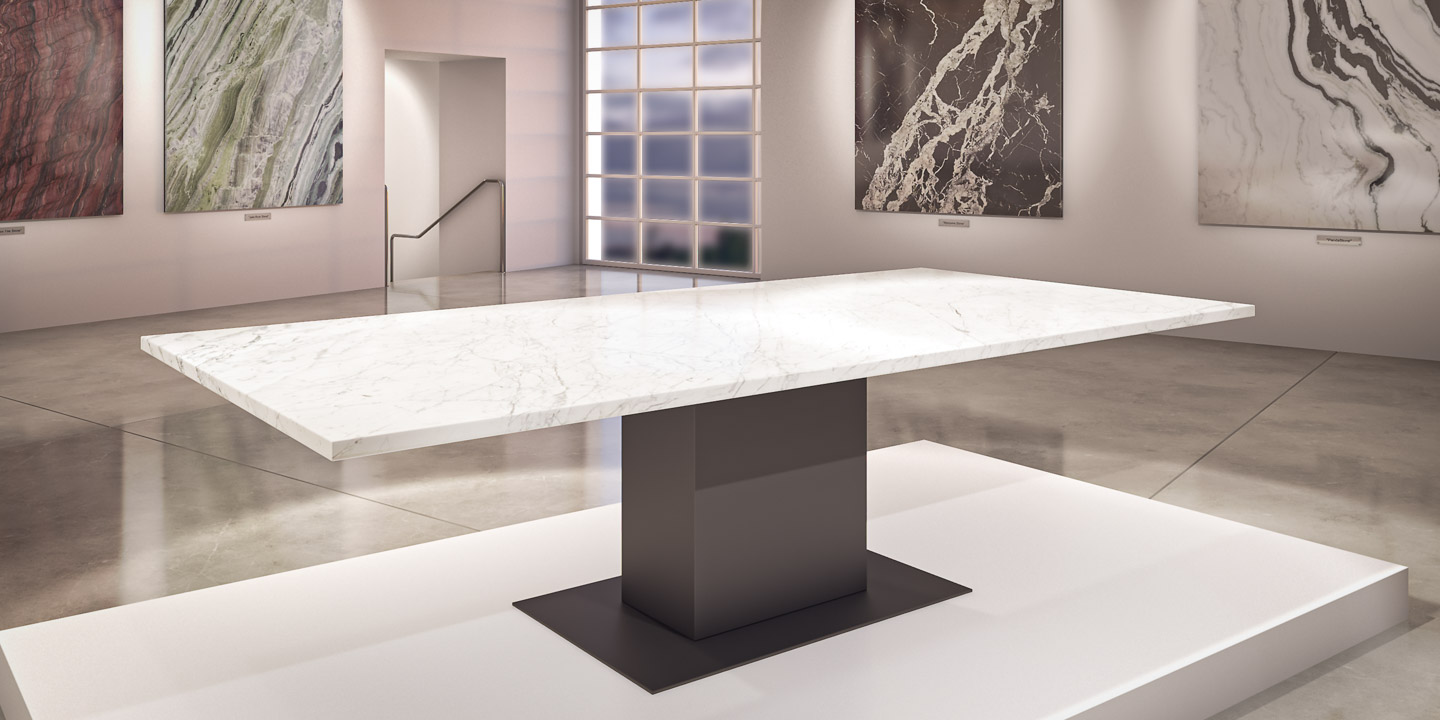 Carrara marble dining table - abacus tables - white carrara - marble table slider 4