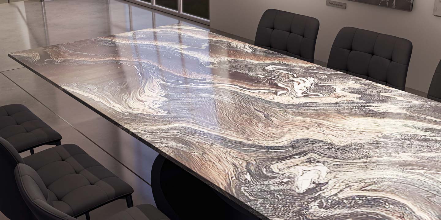 marble dining table - abacus tables - lunar waves - marble table slider 3