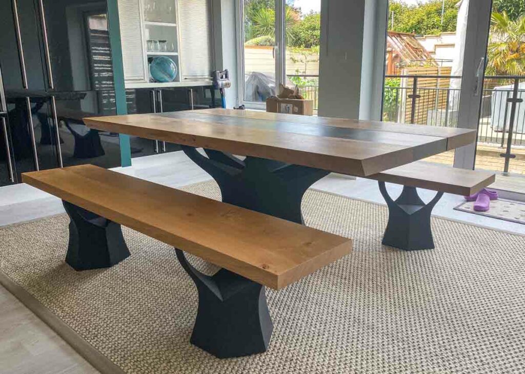 bespoke dining table and benches abacus tables project 2326 2